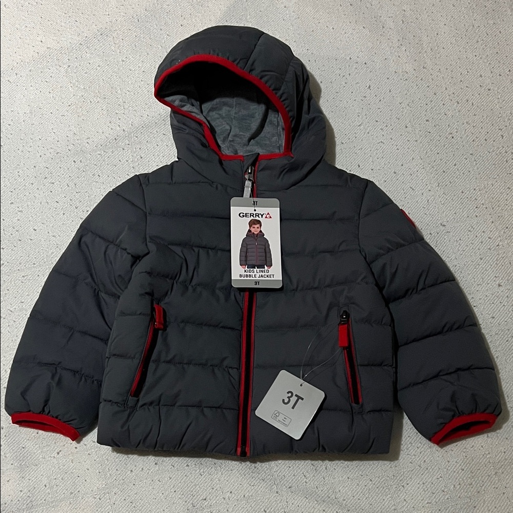 Gerry NWT Kids Gray and Red Puffer Jacket